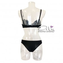 Jadea completo push-up con brillanti righe floccate glitter
