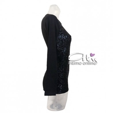Jadea Galà maglia con micro paillettes