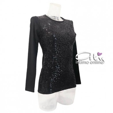 Jadea Galà maglia con micro paillettes