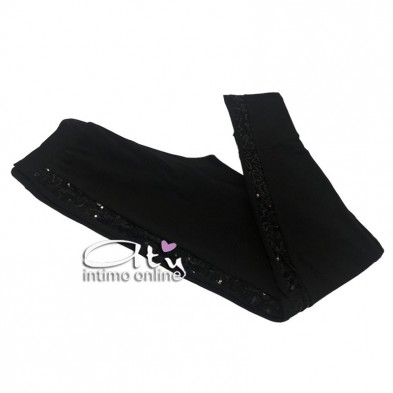 Jadea leggings inserto laterale paillettes Galà