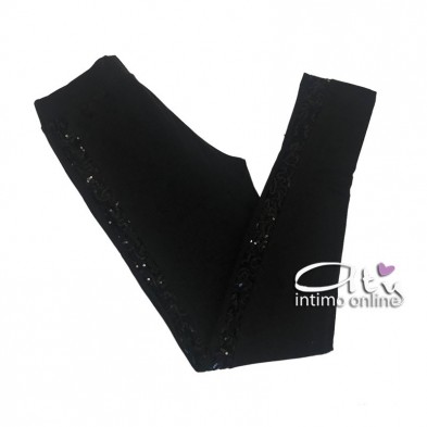 Jadea leggings inserto laterale paillettes Galà