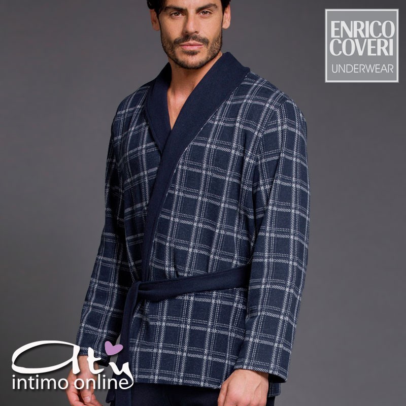 Vestaglia corta da camera invernale EP2119 Enrico Coveri scozzese