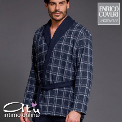 Vestaglia corta da camera invernale EP2119 Enrico Coveri scozzese