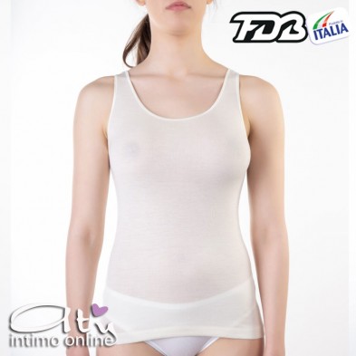 Canotta da donna Lana/Cotone con bordo raso FDB 711 CONF. 3 PZ