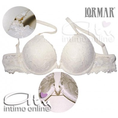 Reggiseno Push Up Gel in pizzo SILVER di LORMAR Finiture oro