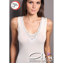 Canottiera lana/seta inserto macramè Moretta T5000 Pack 3 PZ