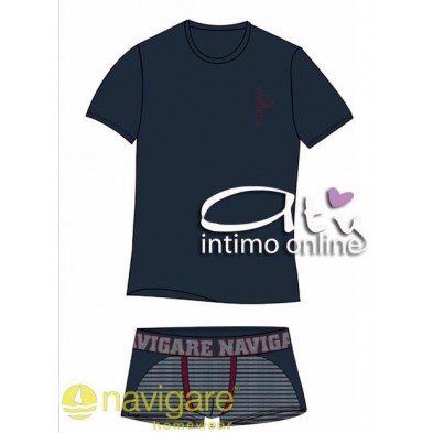 Completino boxer micro-righe Navigare 11477