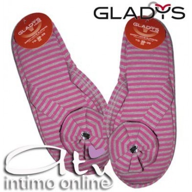 Pantofole Donna Infradito Gladys ID372 Righe Fucsia