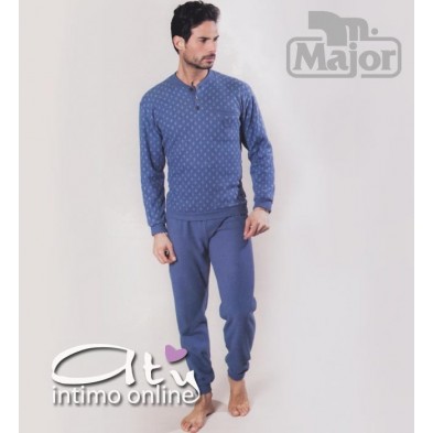 Pigiama uomo invernale serafino bordato Major Corinto