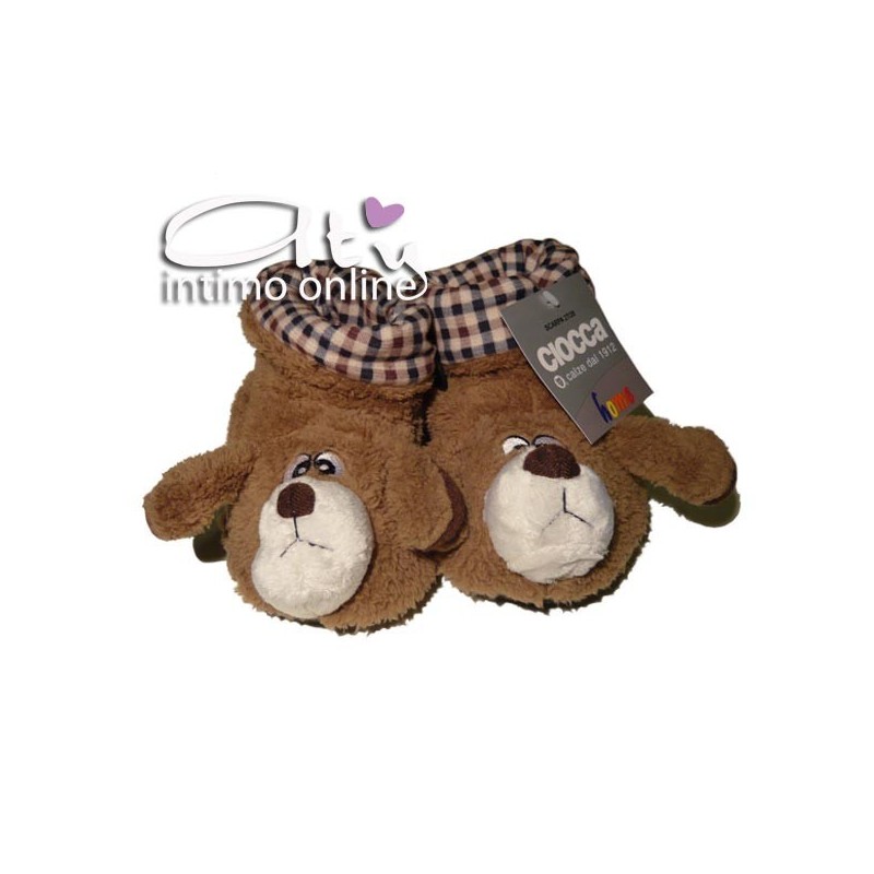 Pantofole BAMBINO - BAMBINA CIOCCA CAGNOLINO