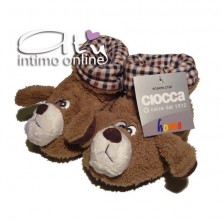 Pantofole BAMBINO - BAMBINA CIOCCA CAGNOLINO