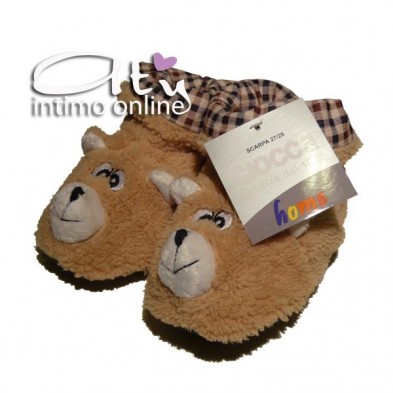 Pantofole BAMBINO - BAMBINA CIOCCA ORSETTO