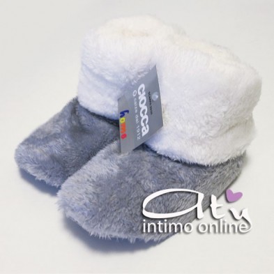 Pantofole BAMBINO - BAMBINA CIOCCA 338A Grigio/Bianco