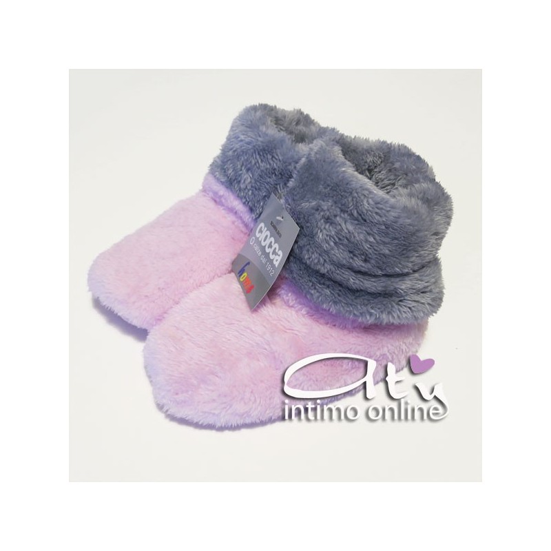 Pantofole BAMBINO - BAMBINA CIOCCA 338A Rosa/Grigio