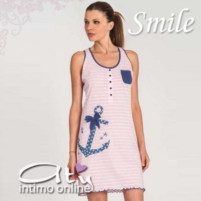 Camiciola da notte Donna Spalla Larga SMILE STAR AND SEA
