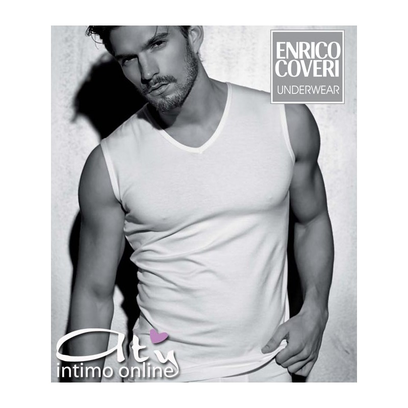 Maglietta smanicata Enrico Coveri ET1003 cotone bi-elastico Pack. 3 PZ