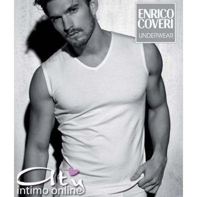 Maglietta smanicata Enrico Coveri ET1003 cotone bi-elastico Pack. 3 PZ