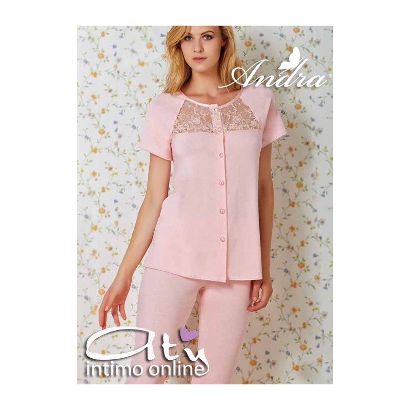 PIGIAMA DONNA MEZZA MANICA ANDRA LINGERIE 7391