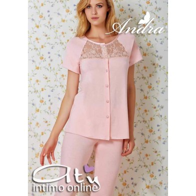 PIGIAMA DONNA MEZZA MANICA ANDRA LINGERIE 7391