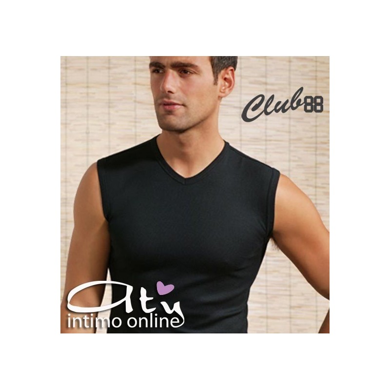 Club88 Smanicato in cotone collo V 410141 Pack. 3 PZ