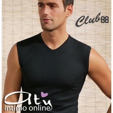 Club88 Smanicato in cotone collo V 410141 Pack. 3 PZ