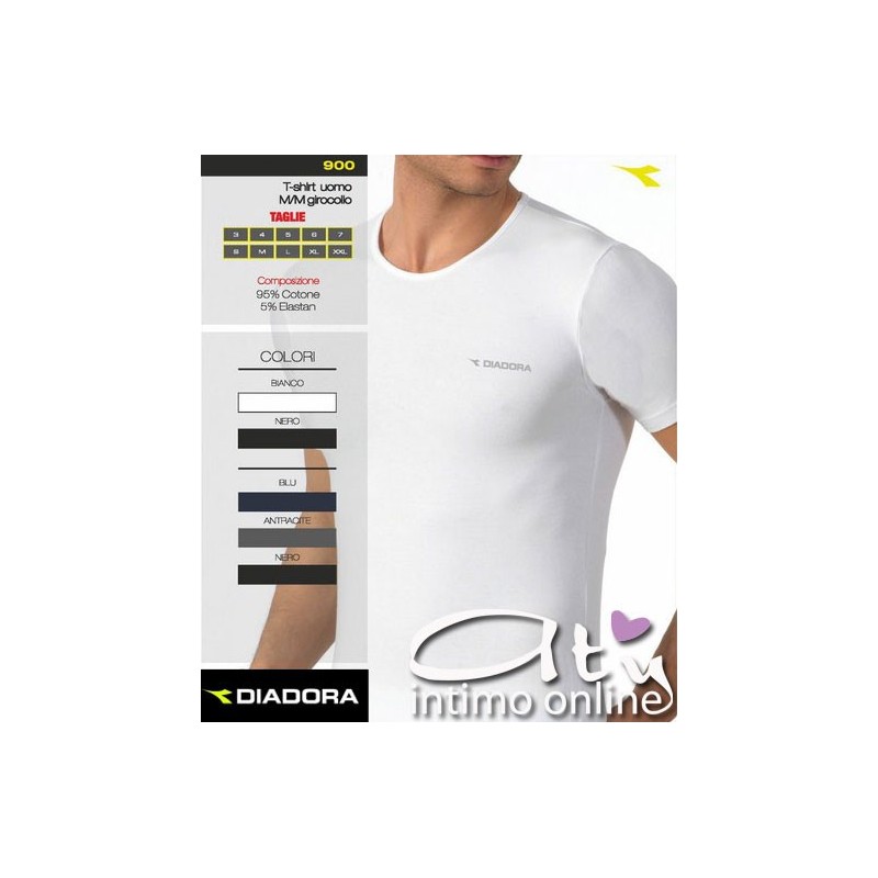 Diadora 900 Girocollo maschile a manica corta Pack. 3 PZ