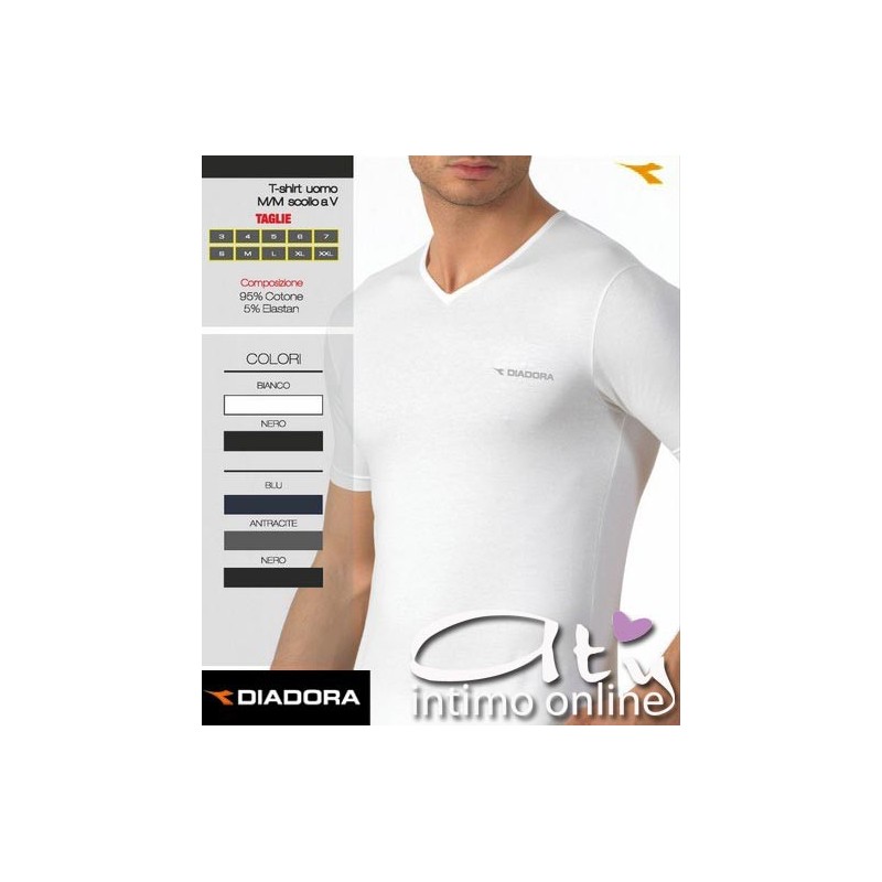 Diadora 904 Maglietta collo a V felpata Pack 3 PZ