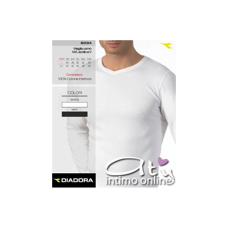 Diadora 6034 Maglietta collo a V intelrock Pack 3 PZ