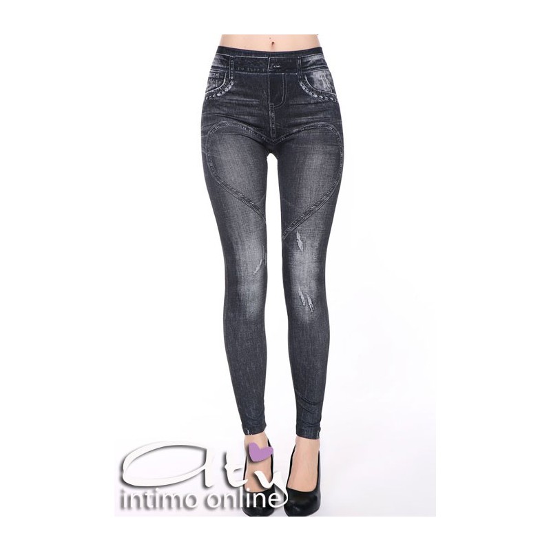 JEGGINGS IN FINTO JEANS 79647 NERO