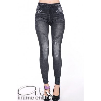 JEGGINGS IN FINTO JEANS 79647 NERO