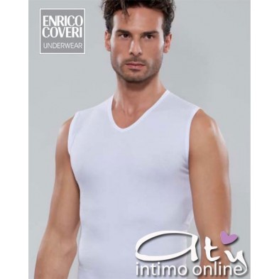 Maglietta smanicata Enrico Coveri ET1003 cotone bi-elastico Pack. 3 PZ