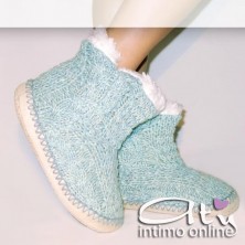 Pantofola scarponcino SMILE HY6021 azzurro acqua