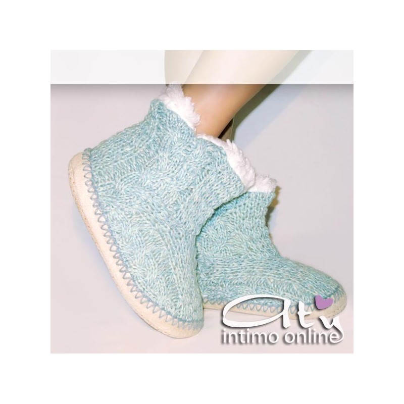 Pantofola scarponcino SMILE HY6021 azzurro acqua