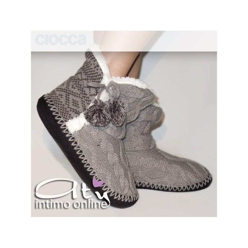 Pantofola scarponcino CIOCCA 763-2A grigio