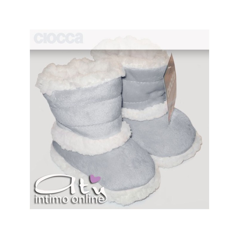 Pantofole bimbo scarponcino Ciocca 506 Grigio chiaro