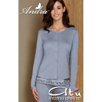 Pigiama aperto con raso Andra Lingerie 7878