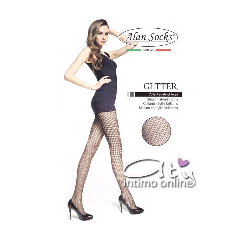 Collant GLITTER a rete by Alan Socks