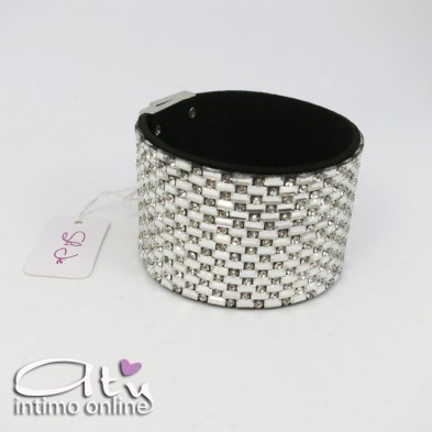 Bracciale ampio con strass