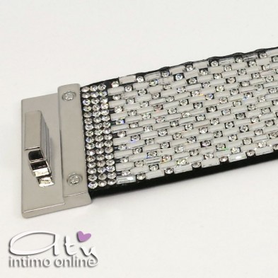 Bracciale ampio con strass