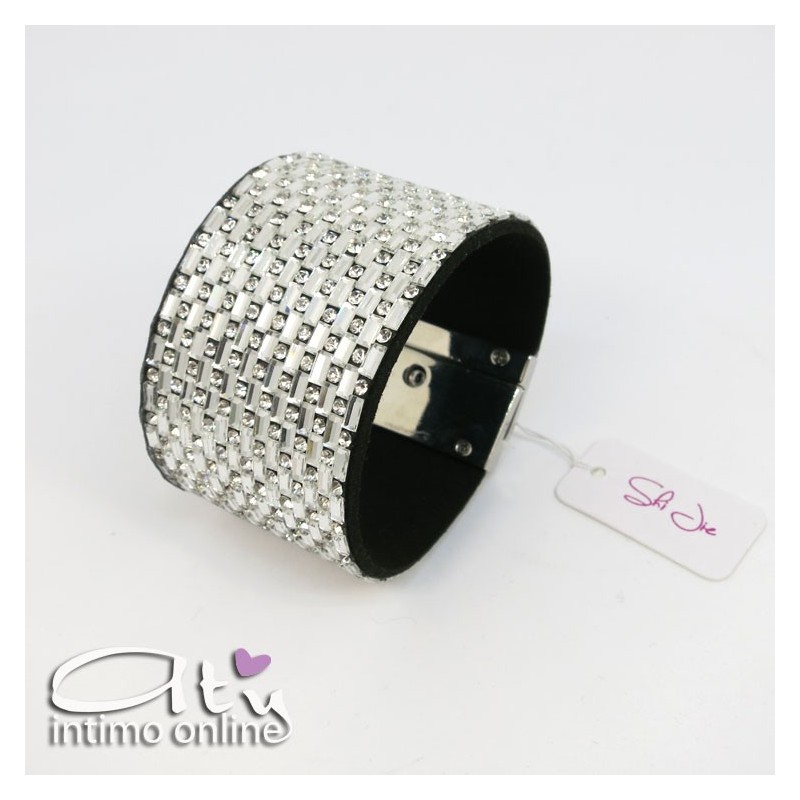 Bracciale ampio con strass