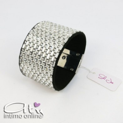 Bracciale ampio con strass