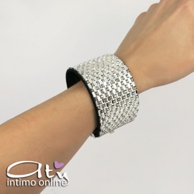 Bracciale ampio con strass