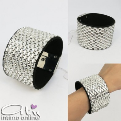 Bracciale ampio con strass