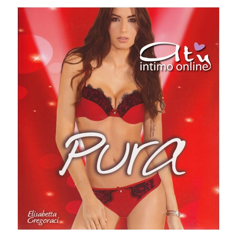 Completino Rosso P0510C pizzo cigliato nero Pura