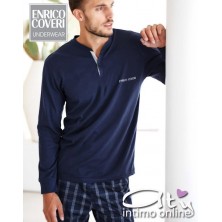 Pigiama Blu tartan EP8048 Enrico Coveri Sport