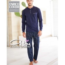 Pigiama Blu tartan EP8048 Enrico Coveri Sport