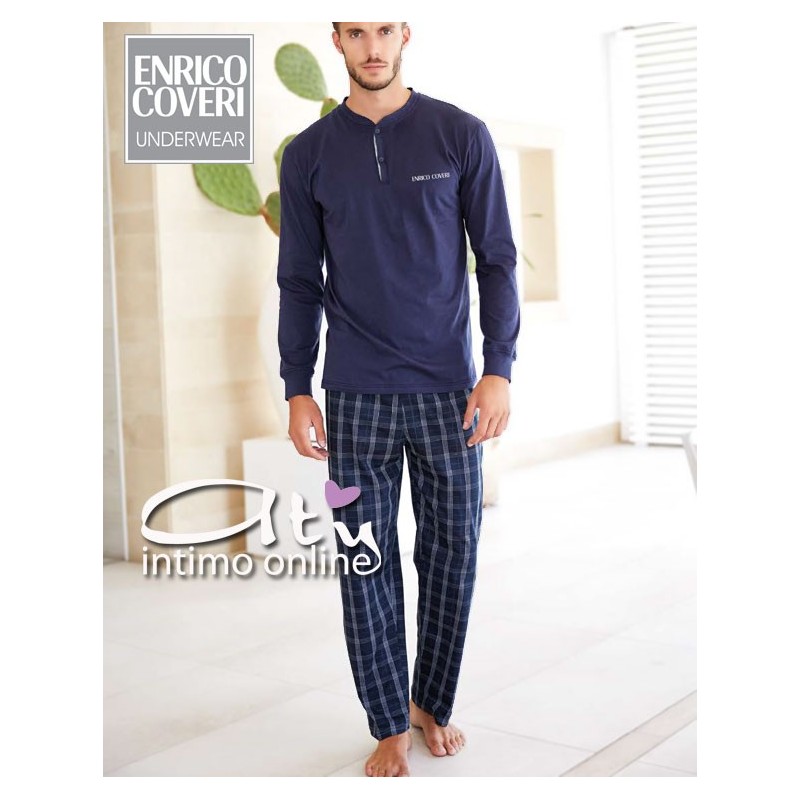 Pigiama Blu tartan EP8048 Enrico Coveri Sport