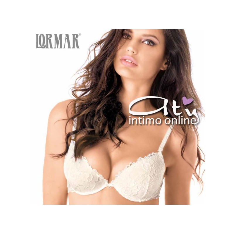 Reggiseno Push Up Gel in pizzo SILVER di LORMAR Finiture oro