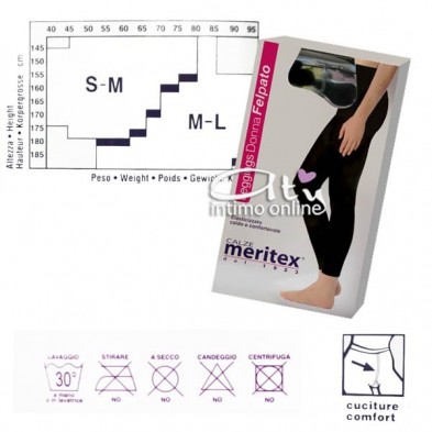 leggings felpato comfort coprente donna Meritex tabella taglie 905