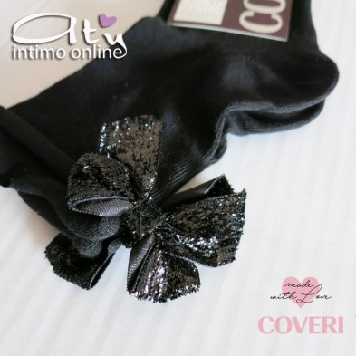 Calzino donna corto con fiocco lurex Coveri Giusy 234NE